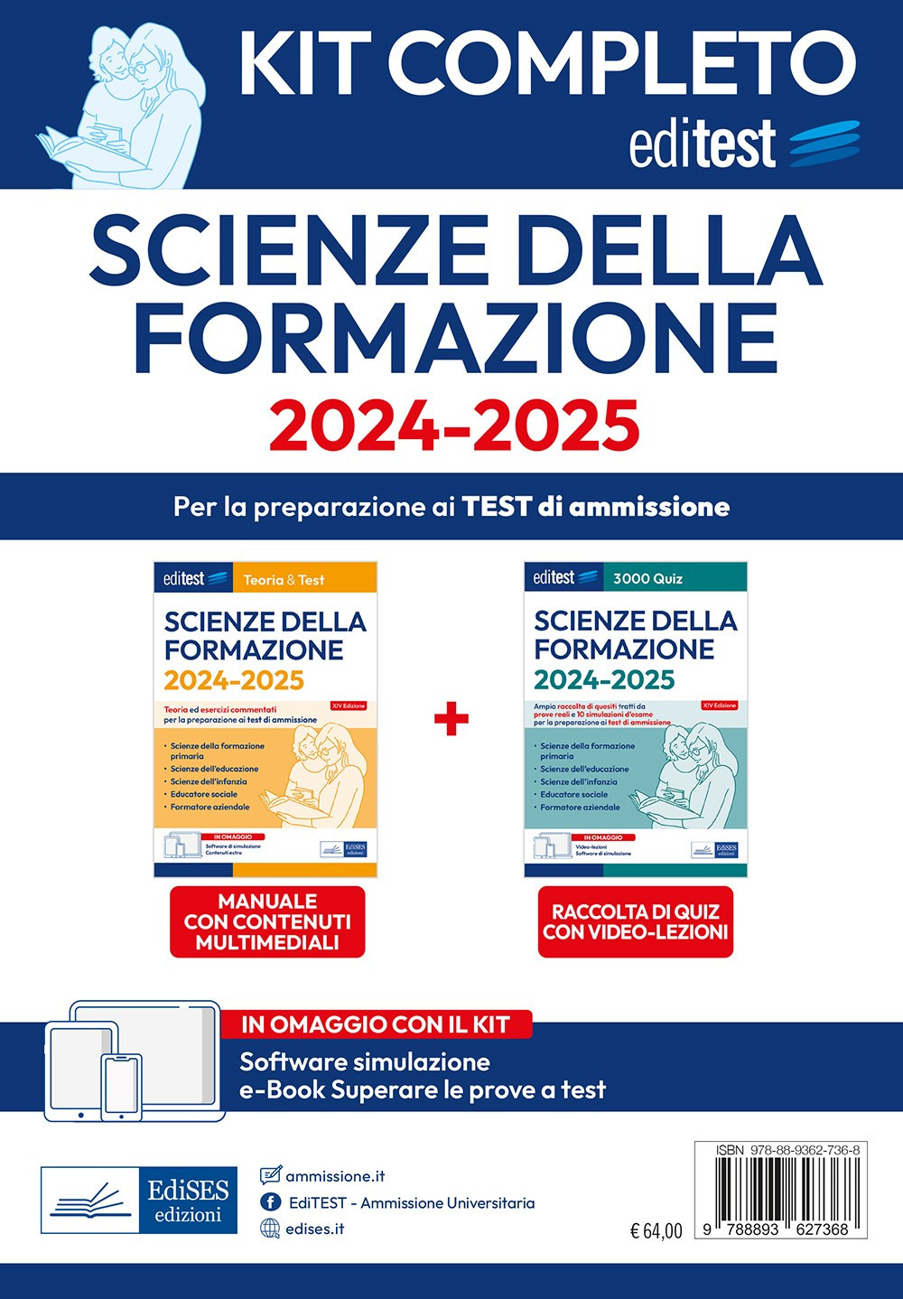 Kit completo EdiTEST Scienze della formazione. Manuale + Raccolta di quiz