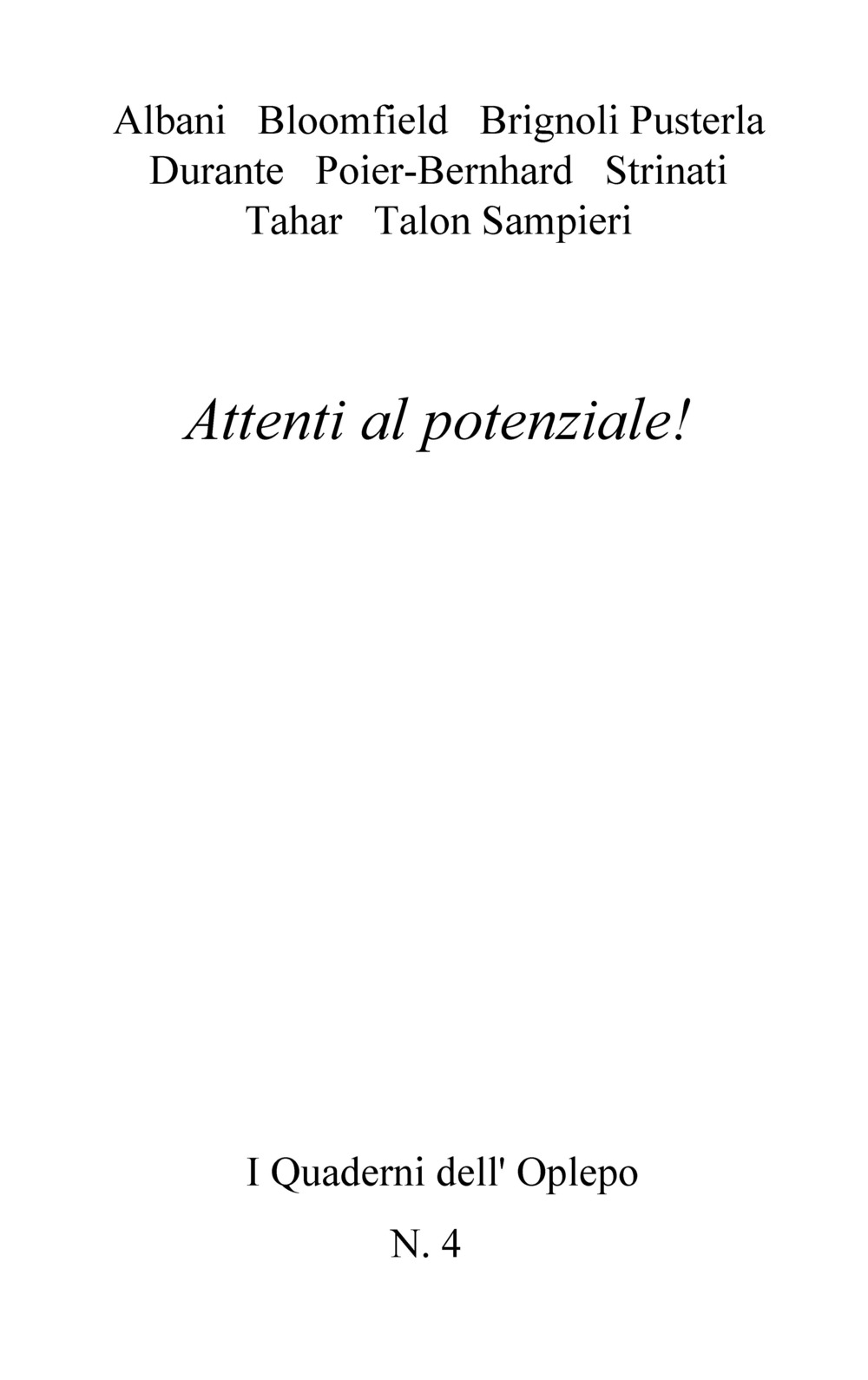 Attenti al potenziale!