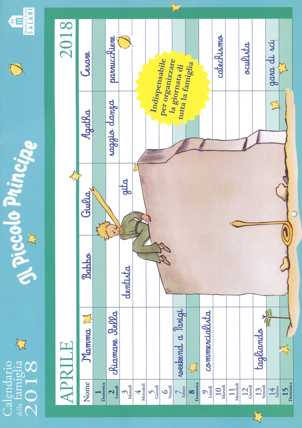 Il Piccolo Principe. Calendario della famiglia 2018