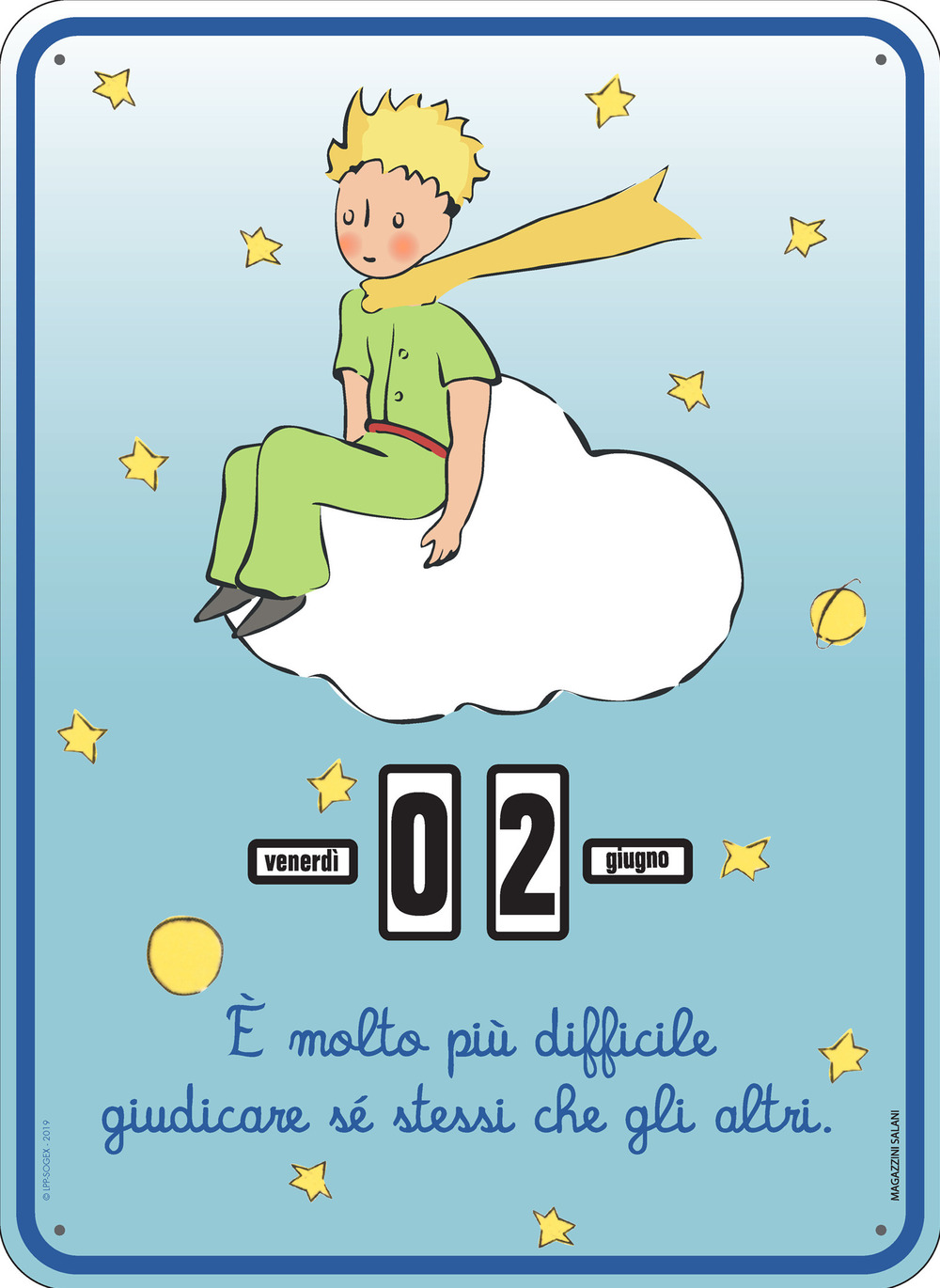Il Piccolo Principe. Nuvola. Calendario perpetuo