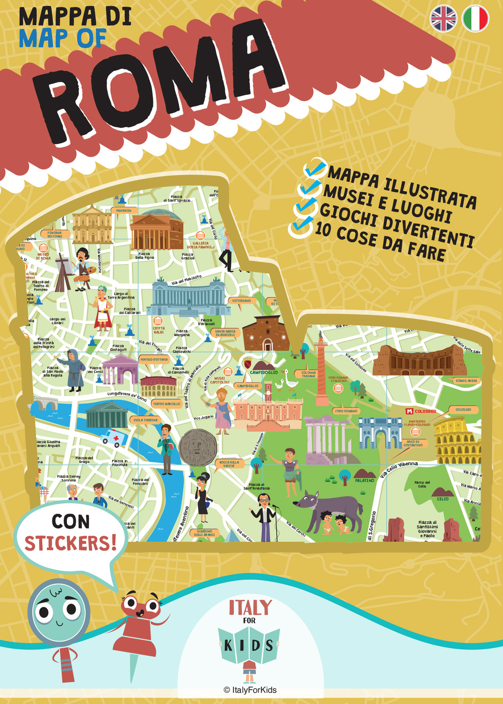 Mappa di Roma illustrata