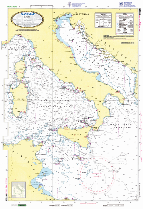 Carta nautica 1:1.000.000. Cartografia generale da 1:5.000.000 a 1:750.000