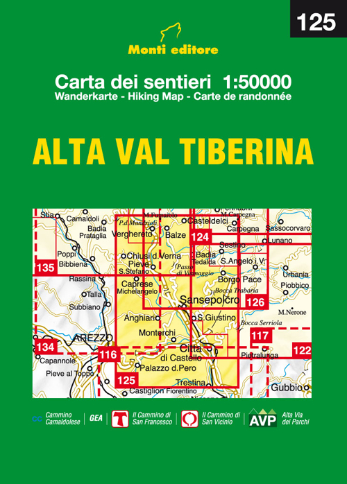 Alta Val Tiberina. Carta dei sentieri 1:50.000