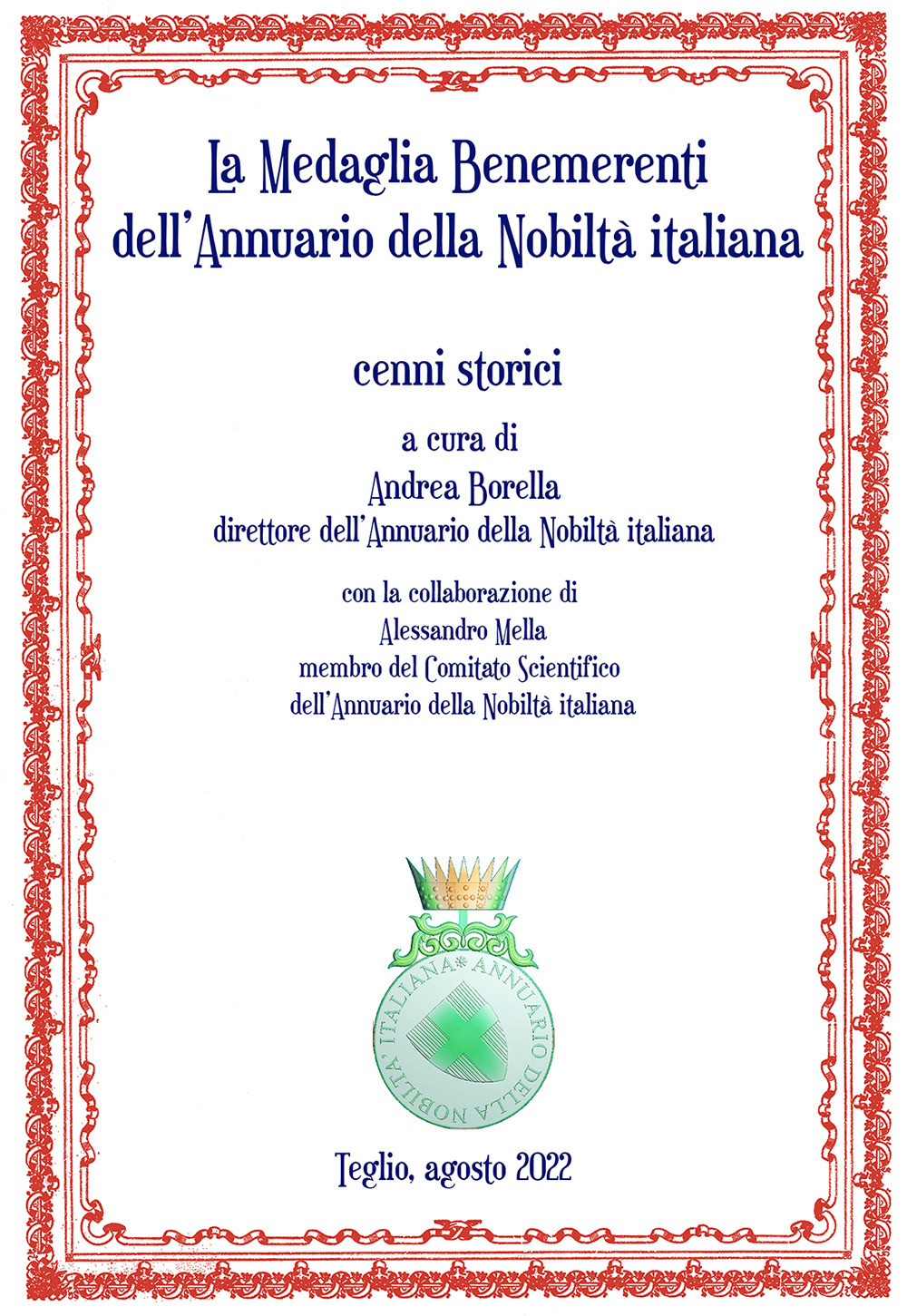 La medaglia benemerenti dell’annuario della nobiltà italiana. Cenni storici