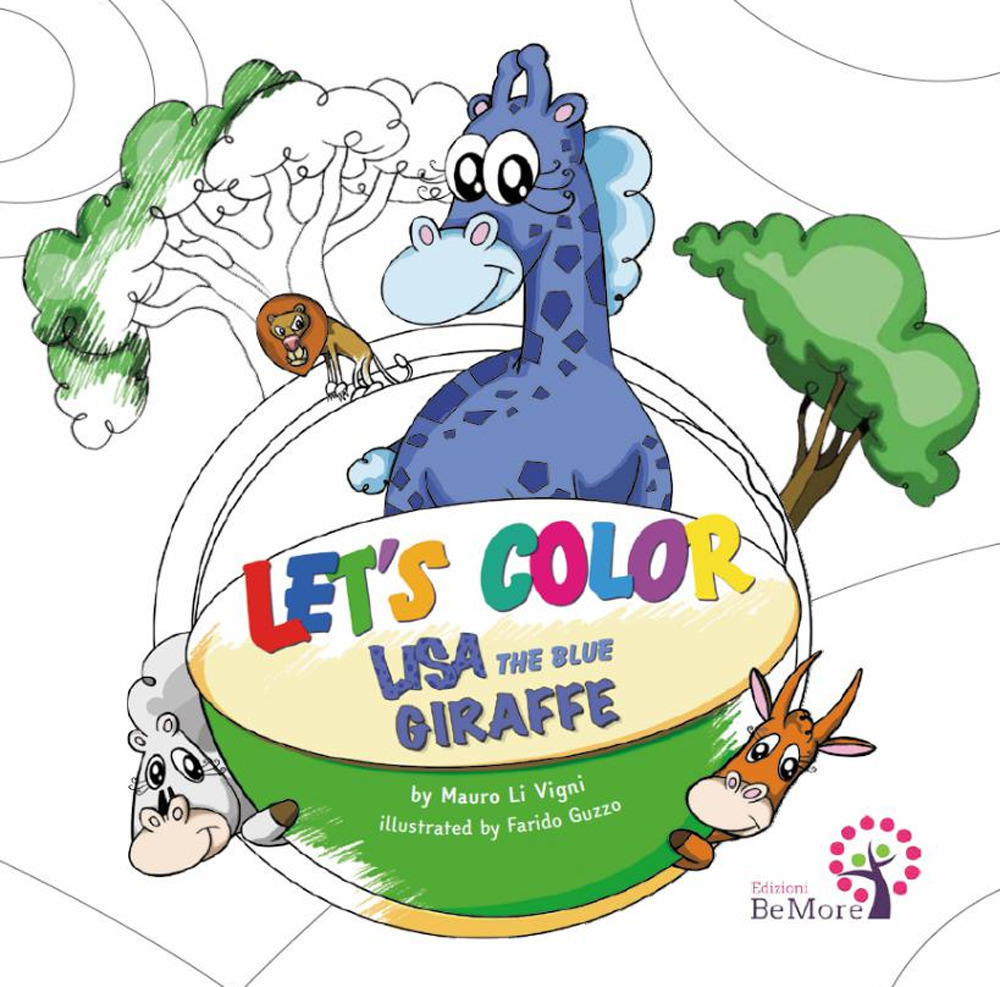 Let's color. Lisa the blue giraffe