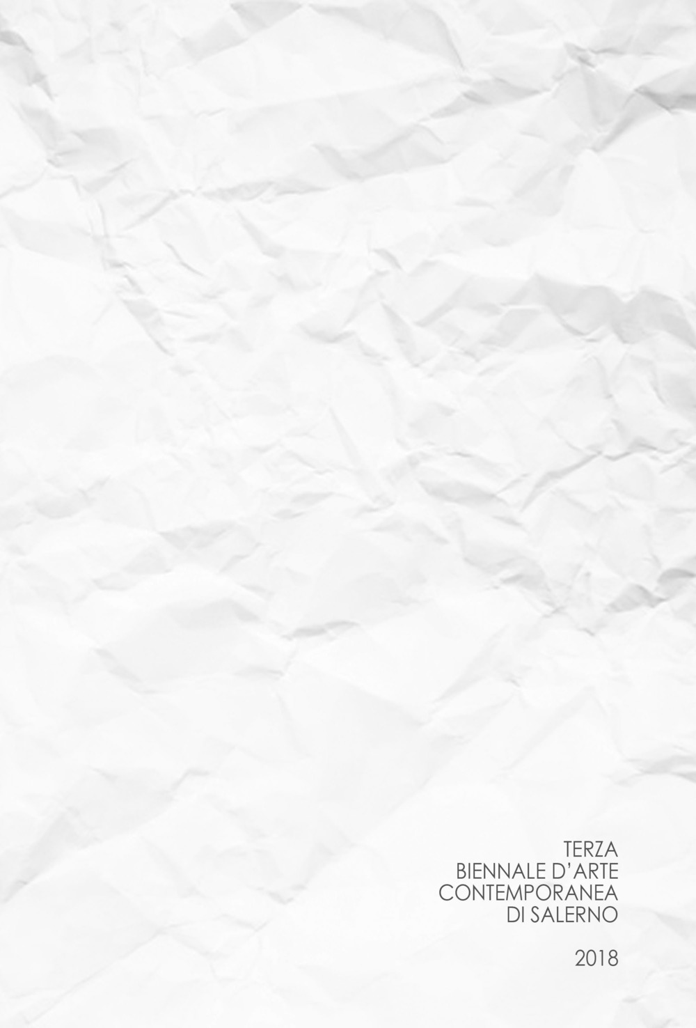 Terza biennale d'arte contemporanea di Salerno 2018. Carta bianca