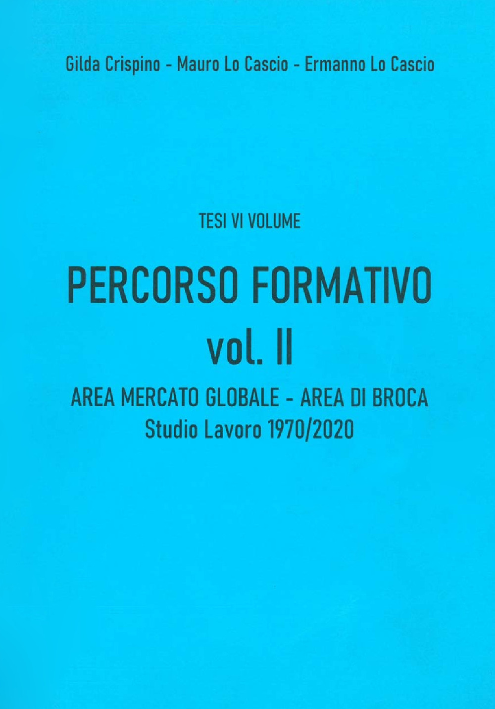 Percorso formativo. Vol. 2: Area mercato globale. Area di Broca. Studio-lavoro 1970-2020