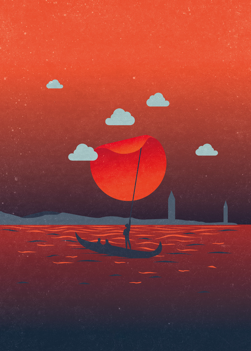 Venice sunset. Notebook