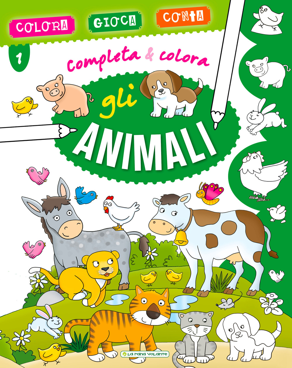 Gli animali. Completa & colora