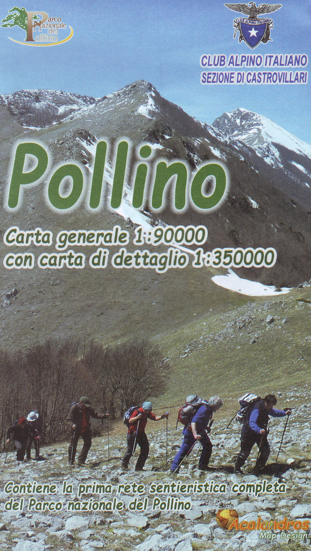 Pollino. Carta generale 1:90.000. Con carta di dettaglio 1:35.000
