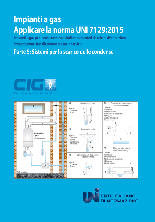 Applicare la norma UNI 7128:2015. Impianti a gas per uso domestico e similare alimentati da rete di distribuzione. Progettazione, installazione e messa in servizio. Vol. 5: Sistemi per lo scarico delle condense