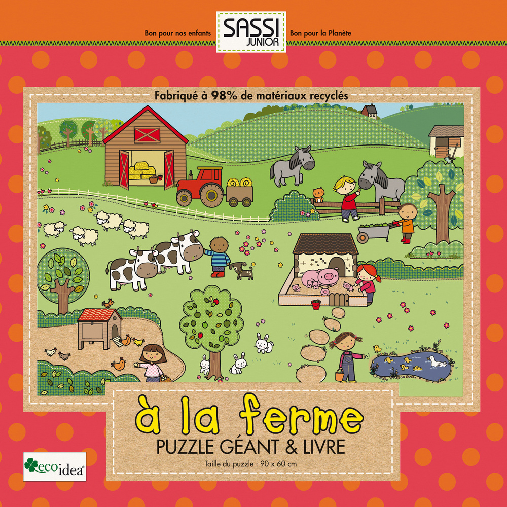 A la ferme. Puzzle géant & livre