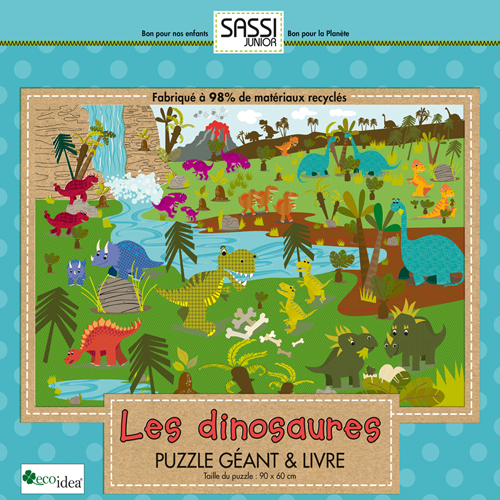 Les dinosaures. Puzzle géant et livre