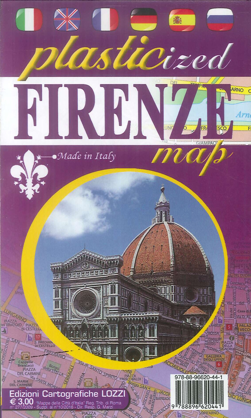 Firenze. Plasticized map
