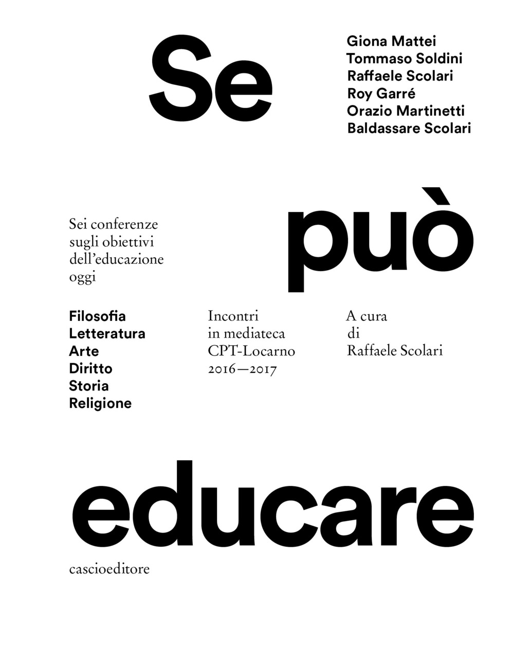 Se può educare. Incontri in mediateca. CPT-Locarno 2016-2017