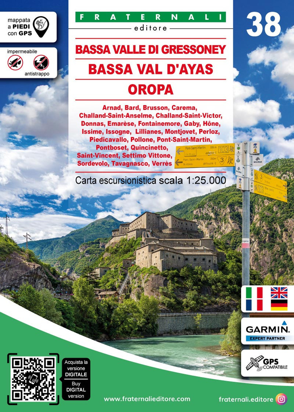 Carta n. 38. Bassa Valle di Gressoney, Bassa Val d’Ayas, Oropa