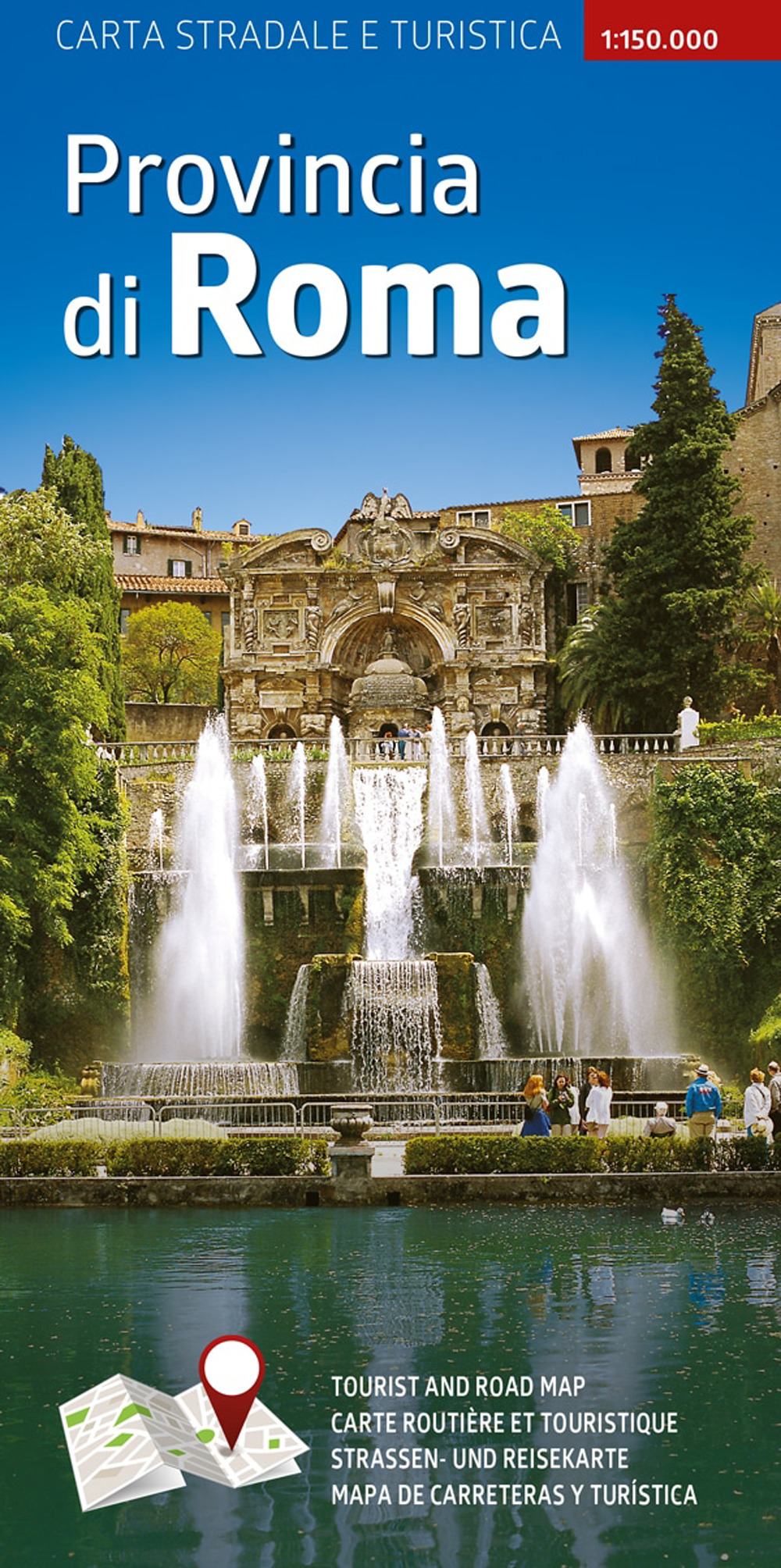 Carta stradale e turistica plastificata. Provincia di Roma. 1:150.000