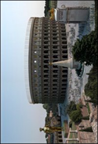 Roma Colosseo da Palatino. Stato attuale e ricostruzione