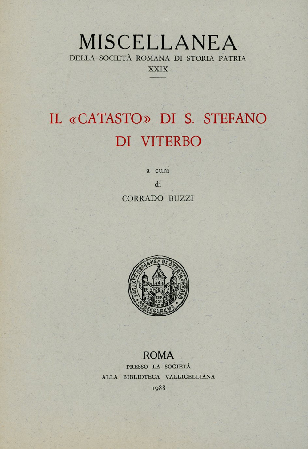 Il catasto di S. Stefano di Viterbo