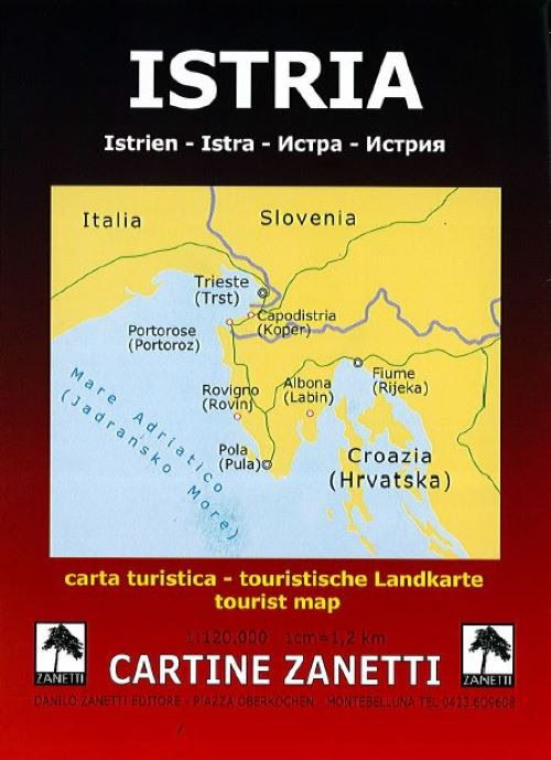 Istria-Istrien-Istra. Carta turistica 1:120.000 1cm=1,2km