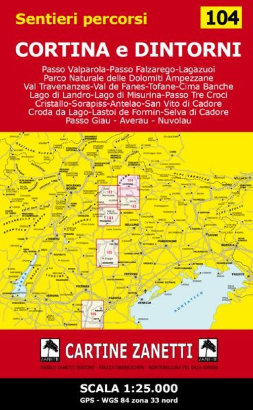 Cortina e dintorni. Scala 1:25.000 GPS - WGS 84 zona 33 Nord