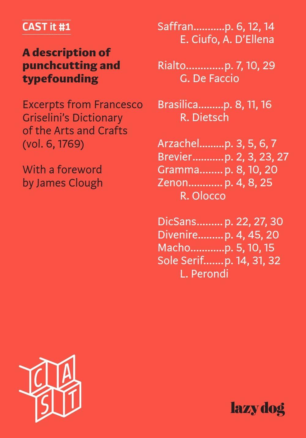 Cast It. Vol. 1: A description of punchcutting and typefounding