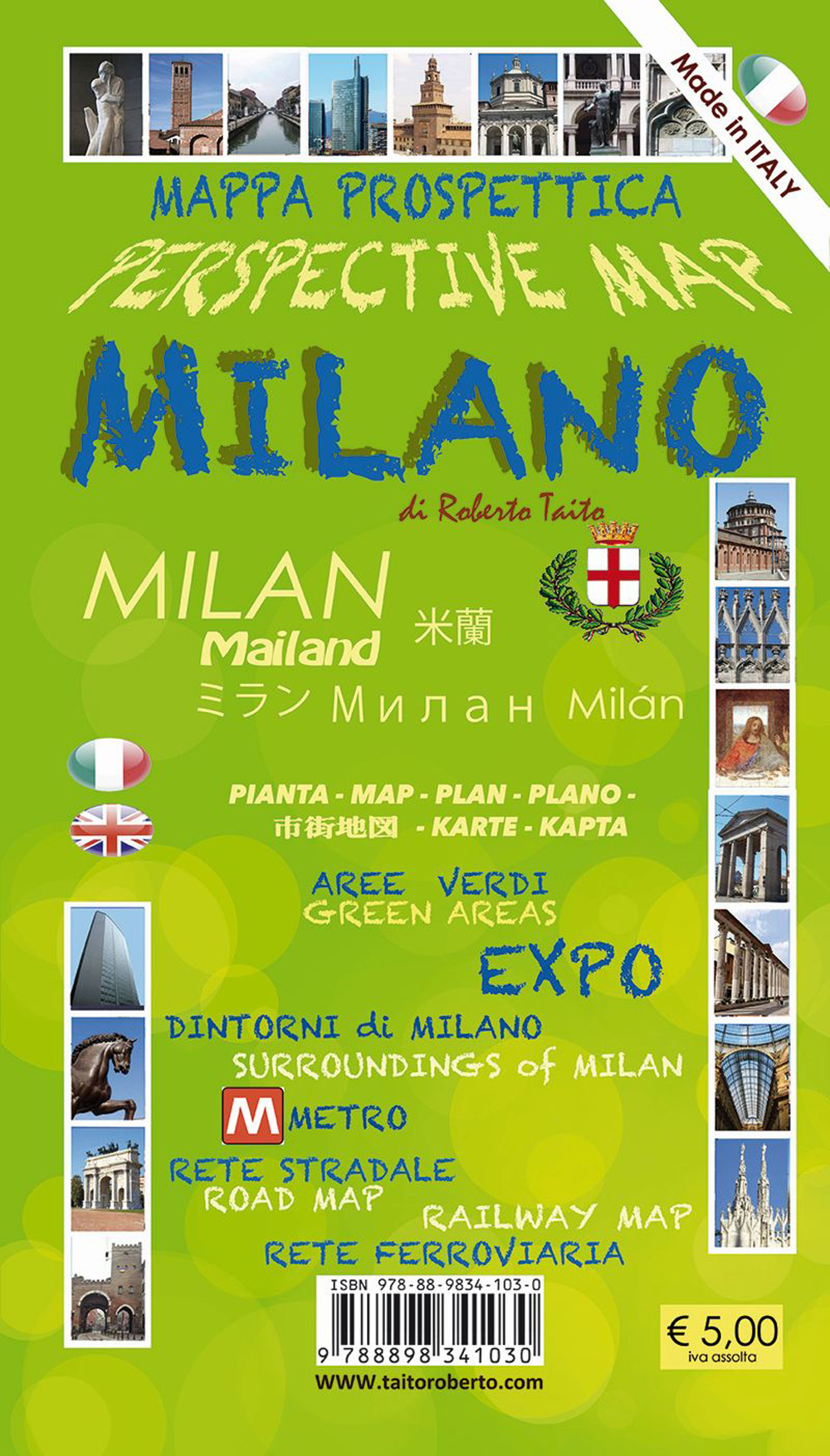 Mappa prospettica di Milano