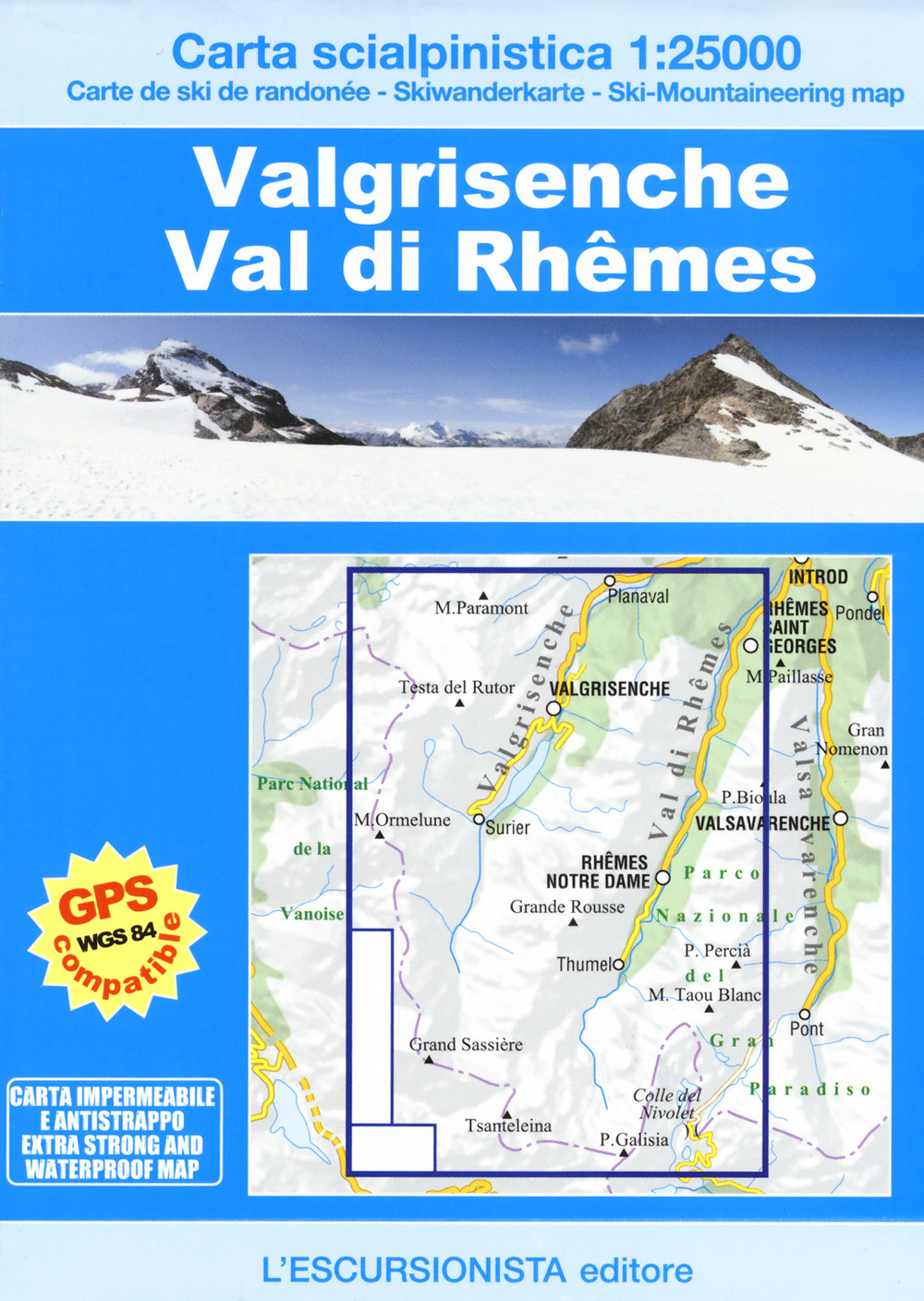 Valgrisenche, Val di Rhêmes. Carta scialpinistica 1:25.000