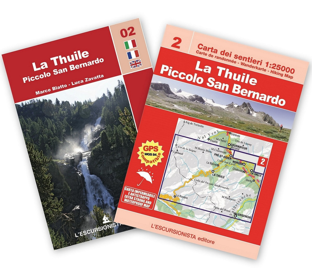 La Thuile, piccolo San Bernardo 1:25.000 trekking. Mappa escursionistica. Con carta