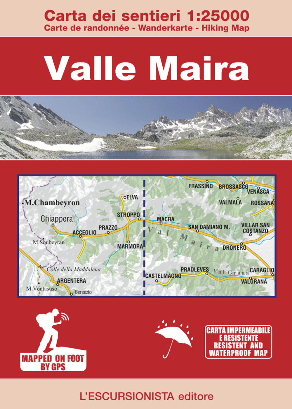 Valle Maira 1:25000. Carta dei sentieri-Carte de randonée-Wanderkarte-Hiking Map
