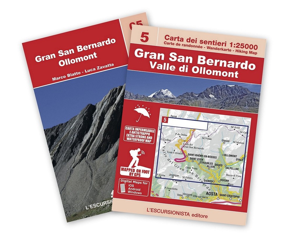 Gran San Bernardo, valle di Ollomont. Con cartina 1:250.000