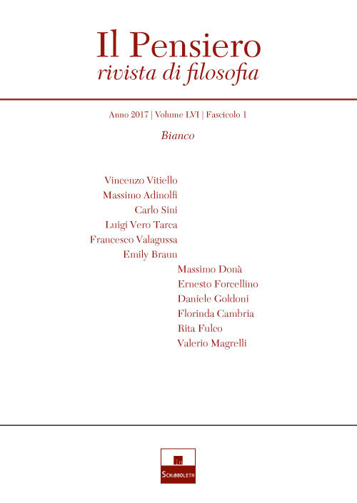 Il pensiero. Rivista di filosofia. Vol. 56/1: Bianco
