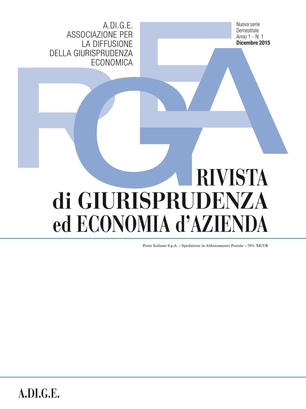 Rivista di giurisprudenza ed economia d'azienda. Vol. 1