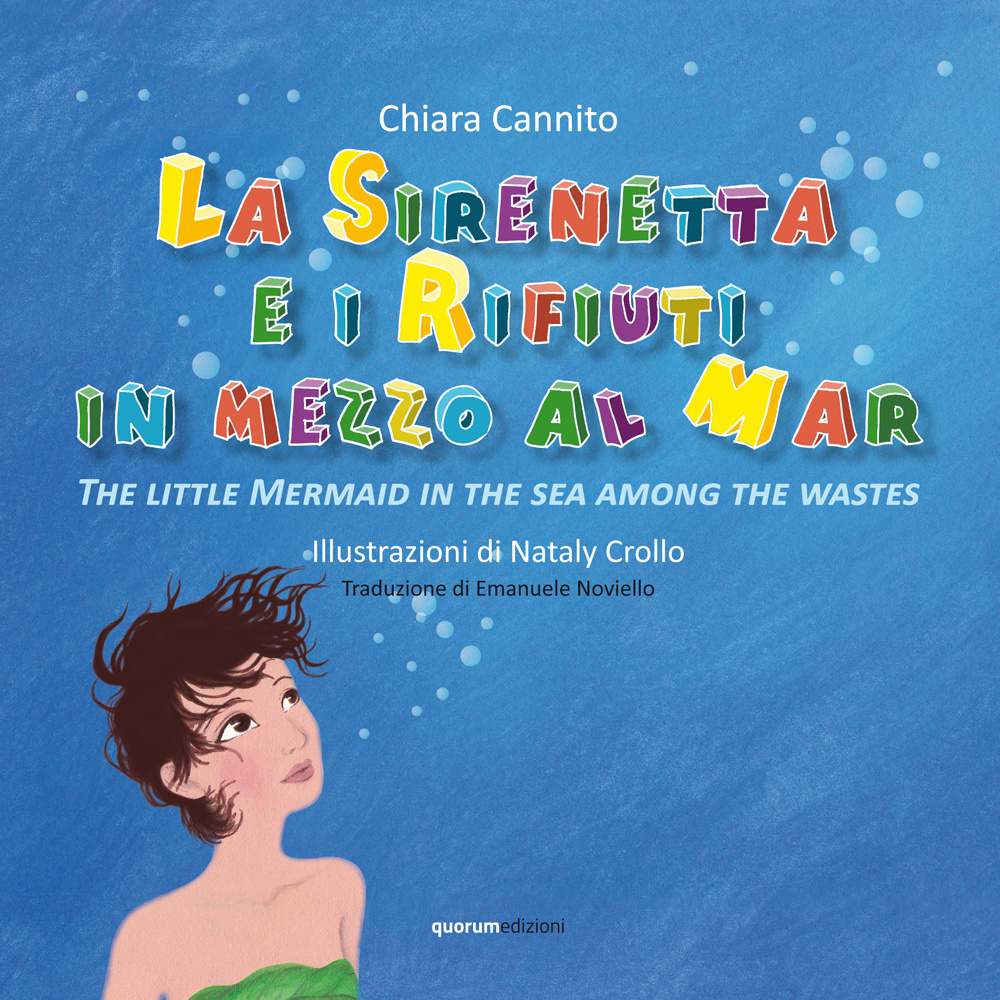La sirenetta e i rifiuti in mezzo la mar-The little mermaid in the sea among the wastes