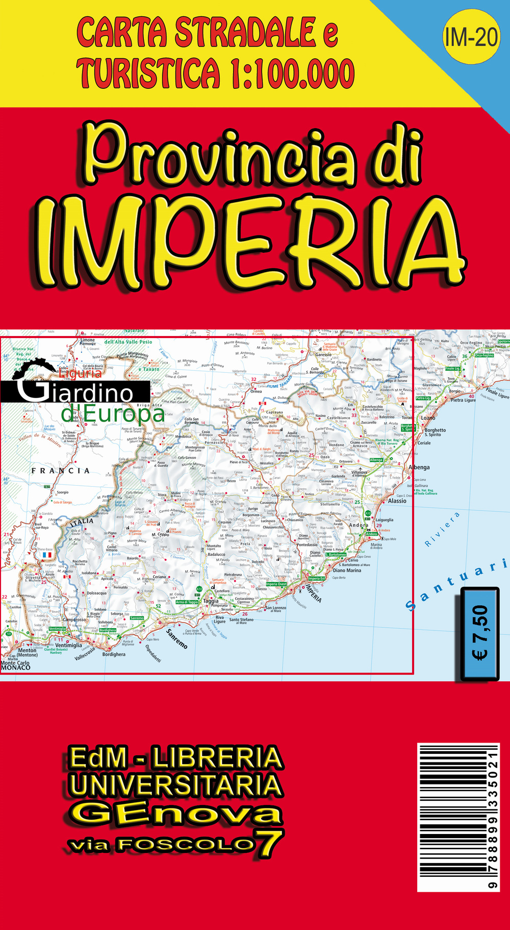 Provincia di Imperia. Carta stradale 1:100.000