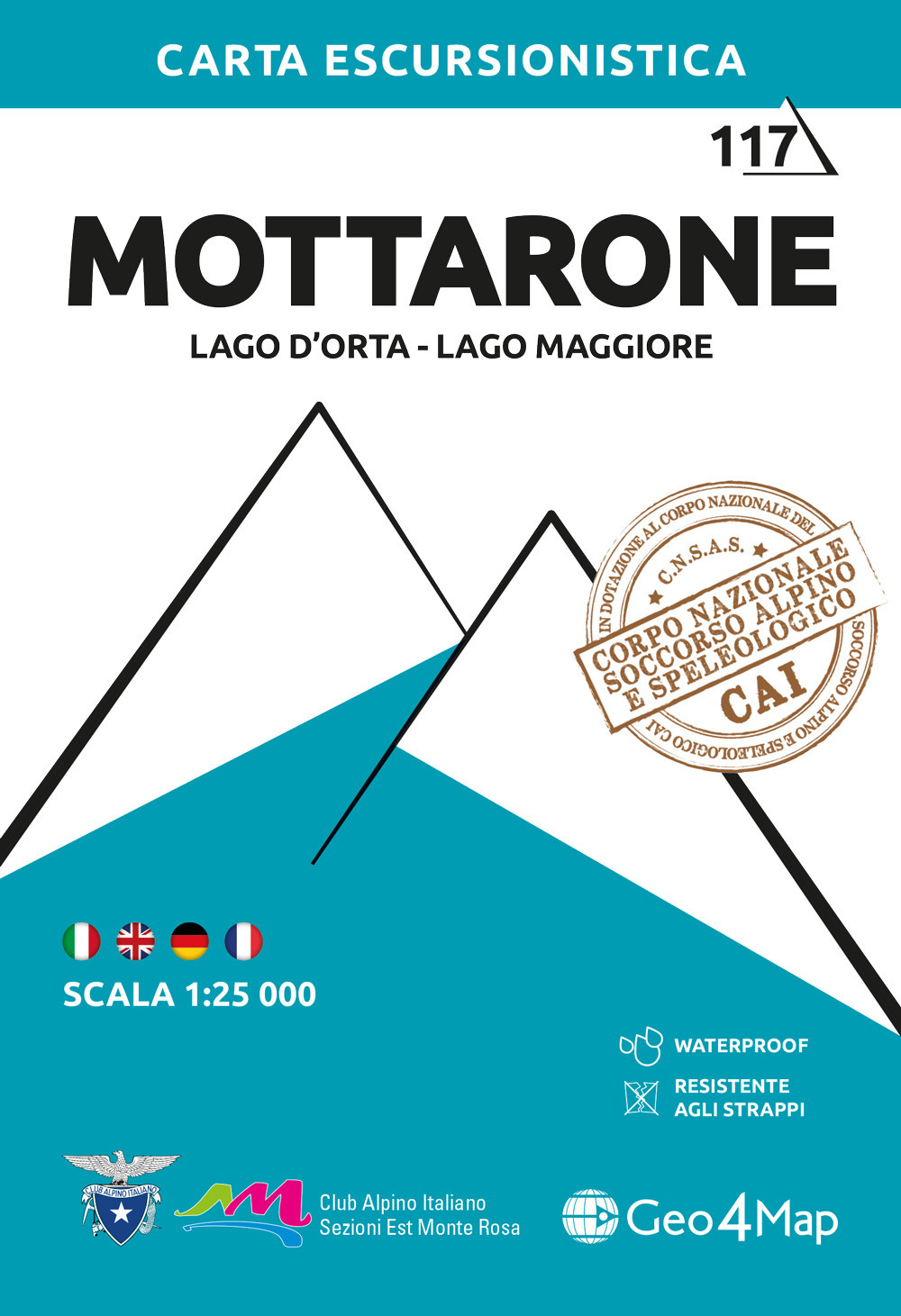 117. Mottarone Lago d’Orta, Lago Maggiore. Carta escursionistica 1:25.000