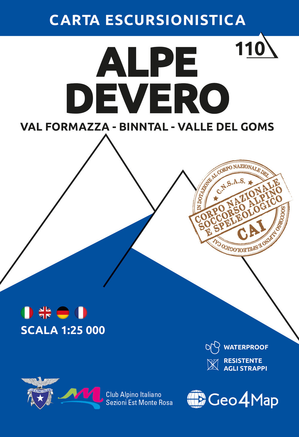 110 Alpe Devero. Val Formazza, Binntal, Valle del Goms. Carta escursionistica 1:25.000