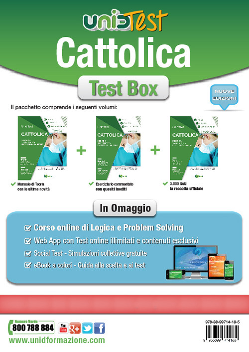 UnidTest. Università Cattolica. Test box completo per il test di ammissione a Medicina, Odontoiatria e Professioni sanitarie: Manuale di teoria-Eserciziario commentato-3.000 quiz