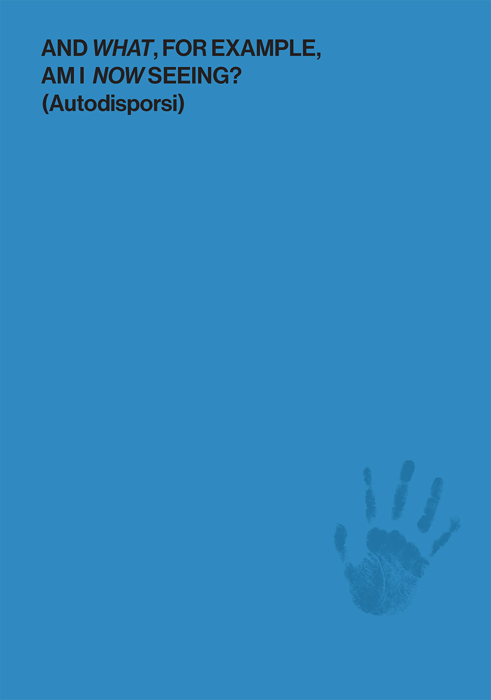 And what, for example, am I now seeing? (Autodisporsi). Catalogo della mostra (Boissy-le-Châtel, 30 aprile-30 settembre 2017)