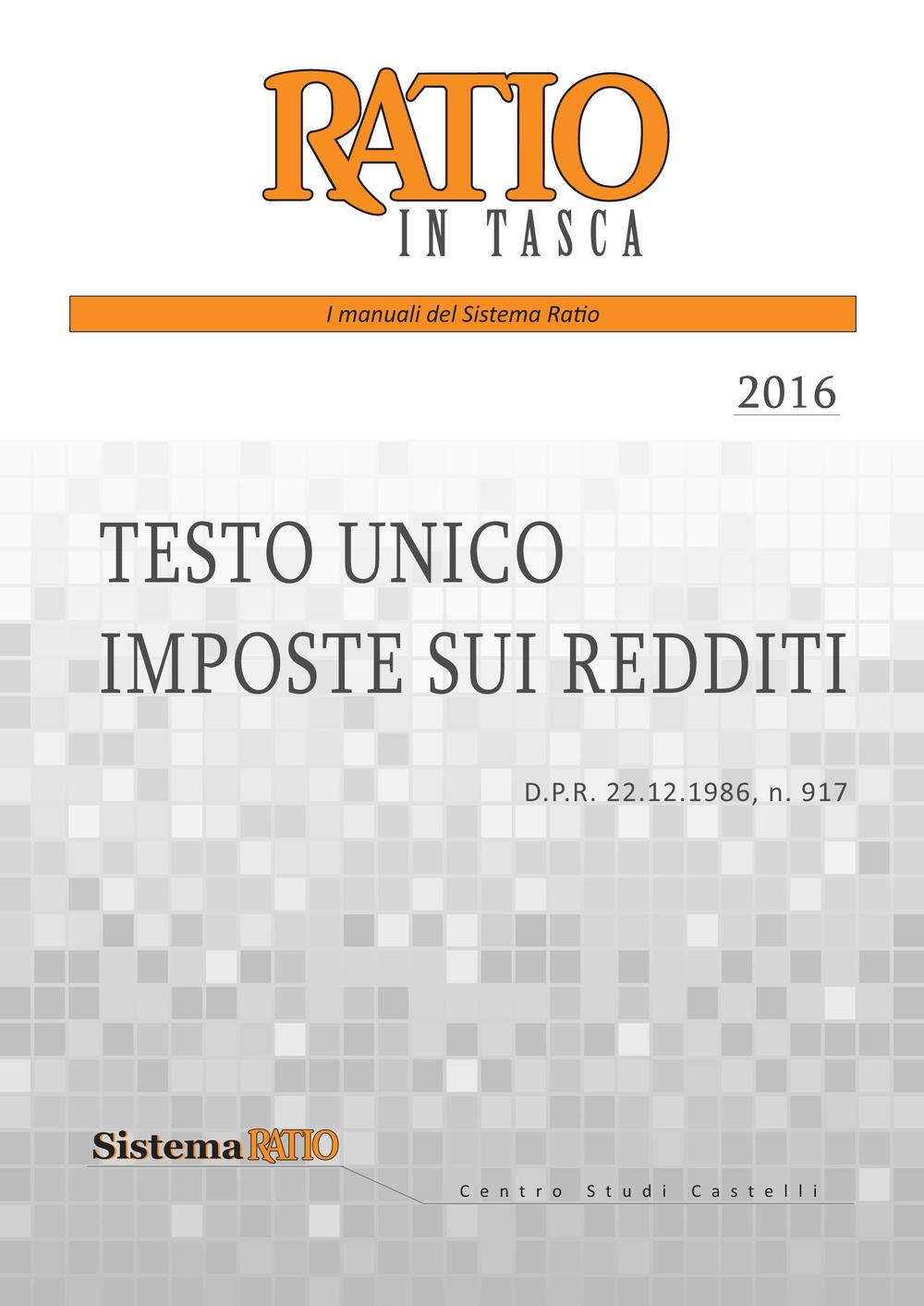 Testo unico imposte sui redditi 2016