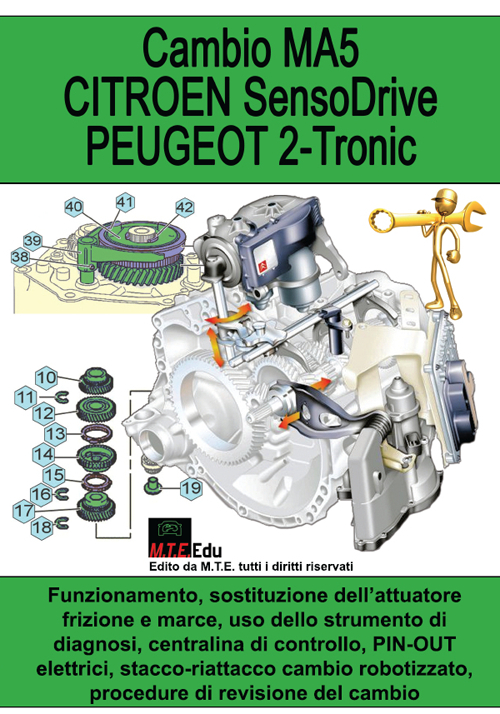 Cambio MA5. Citroen SensoDrive. Peugeot 2-Tronic. Funzionamento, sostituzione dell'attuatore frizione e marce, uso dello strumento di diagnosi...