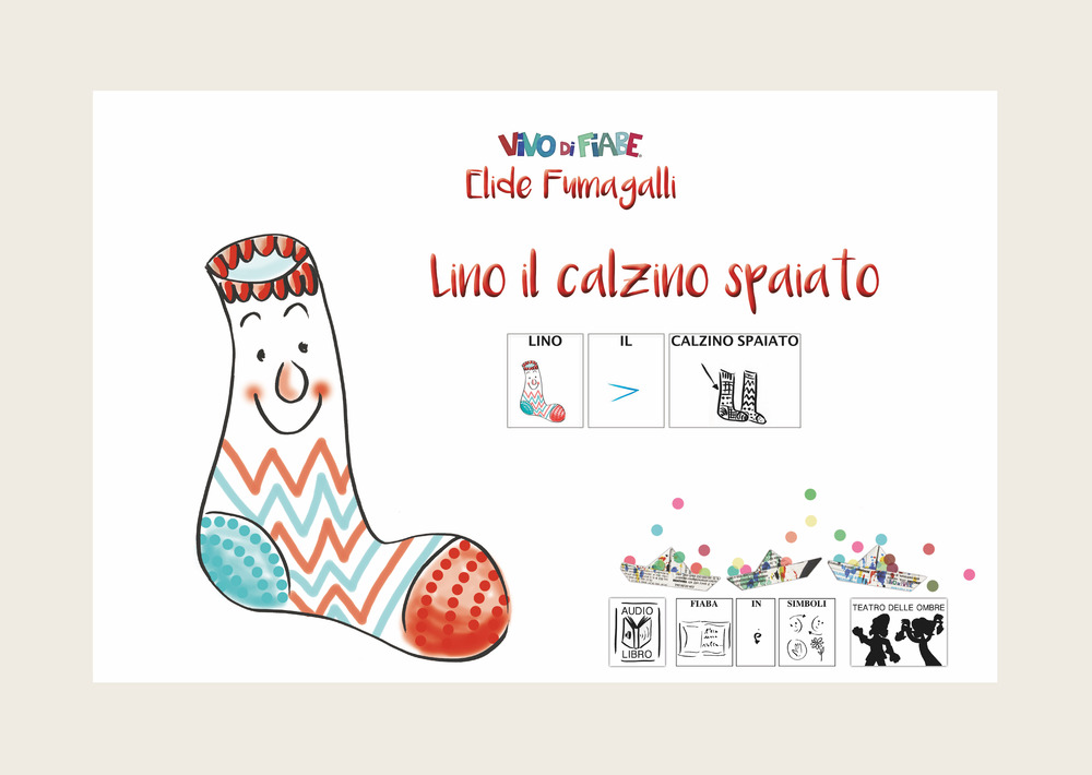 Lino il calzino spaiato. Testo in simboli. Schede per Kamishibai