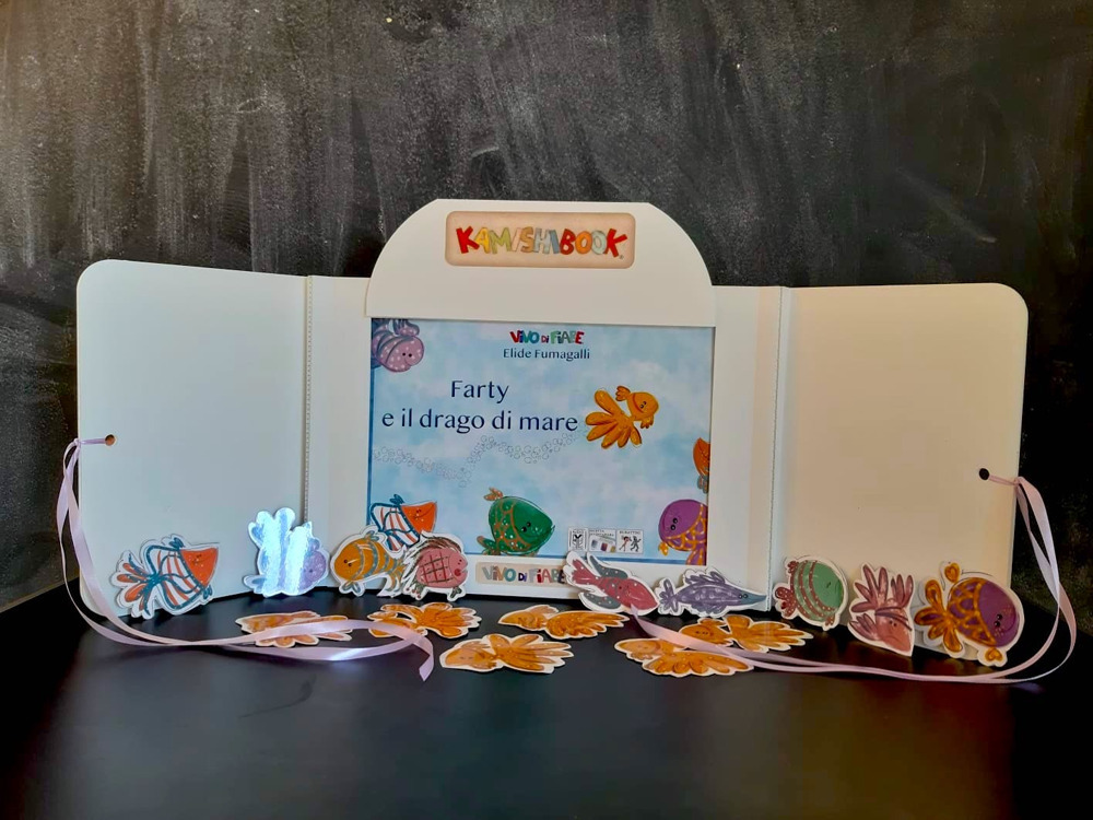 Farty e il drago di mare. Testo in simboli. Kamishibai