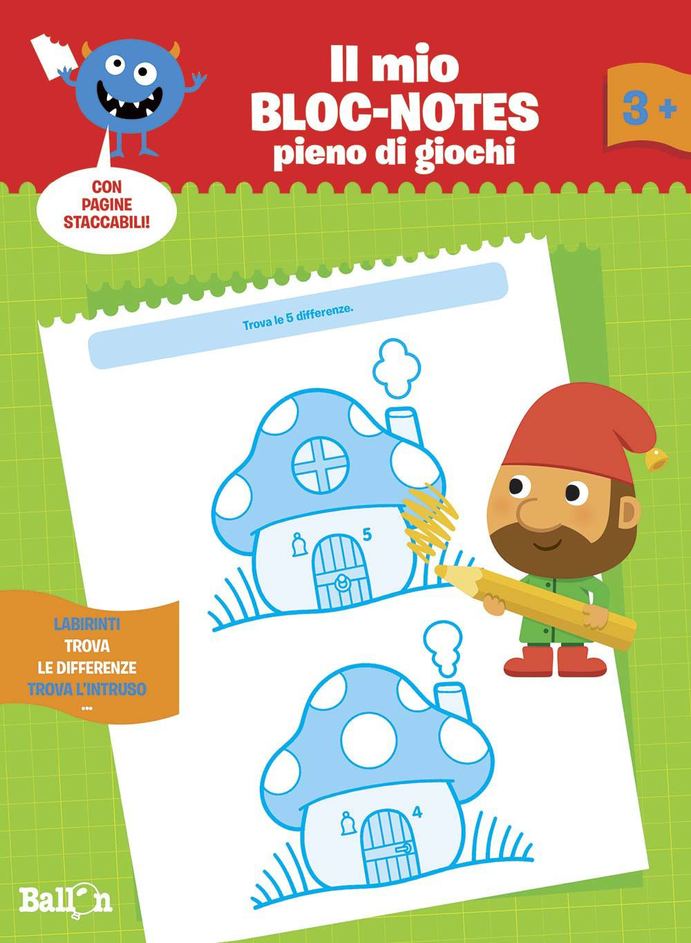 Trova le differenze. Il mio bloc-notes pieno di giochi