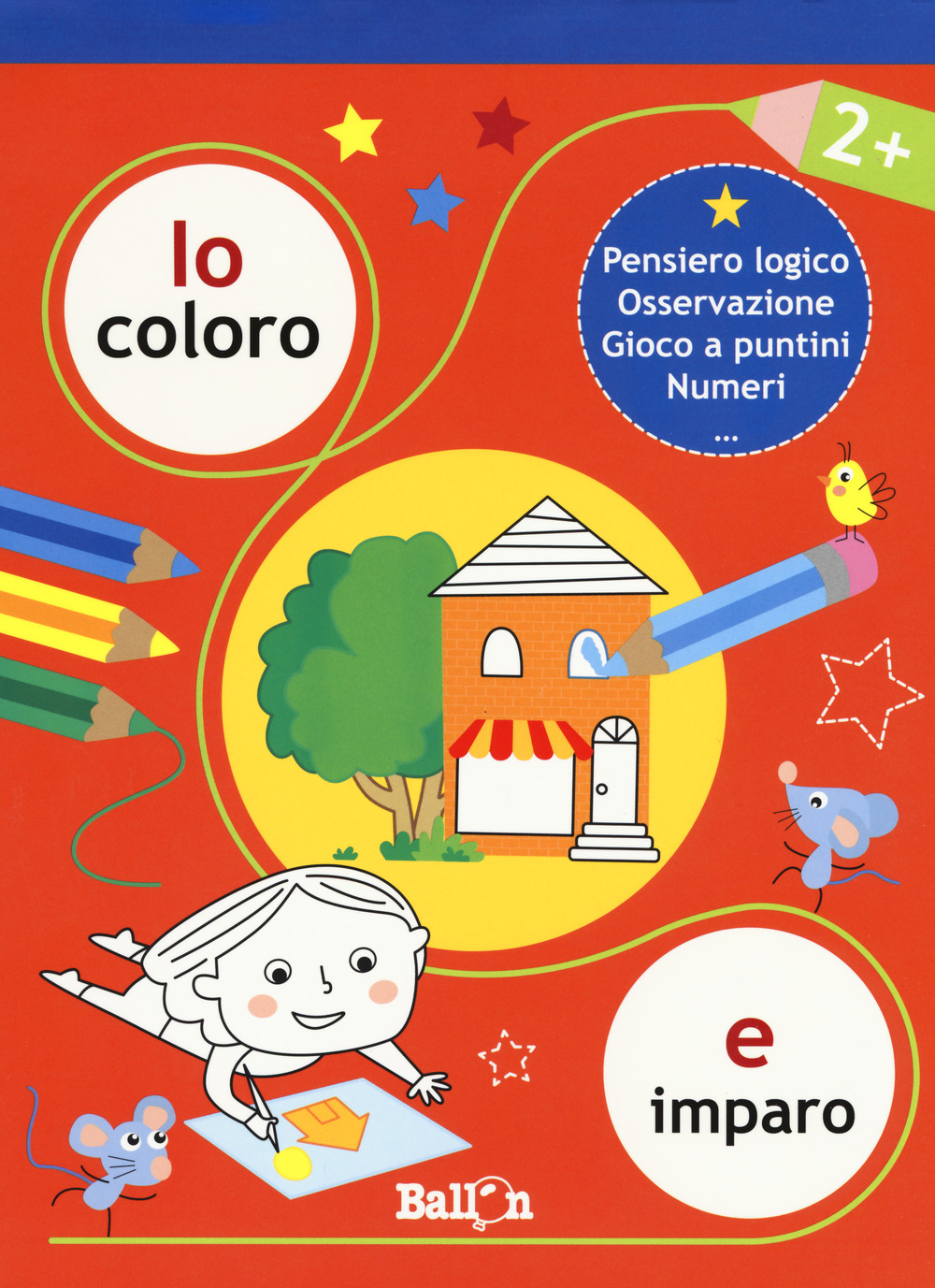 Io coloro e imparo 2+. Pensiero logico. Osservazione. Gioco a puntini. Numeri