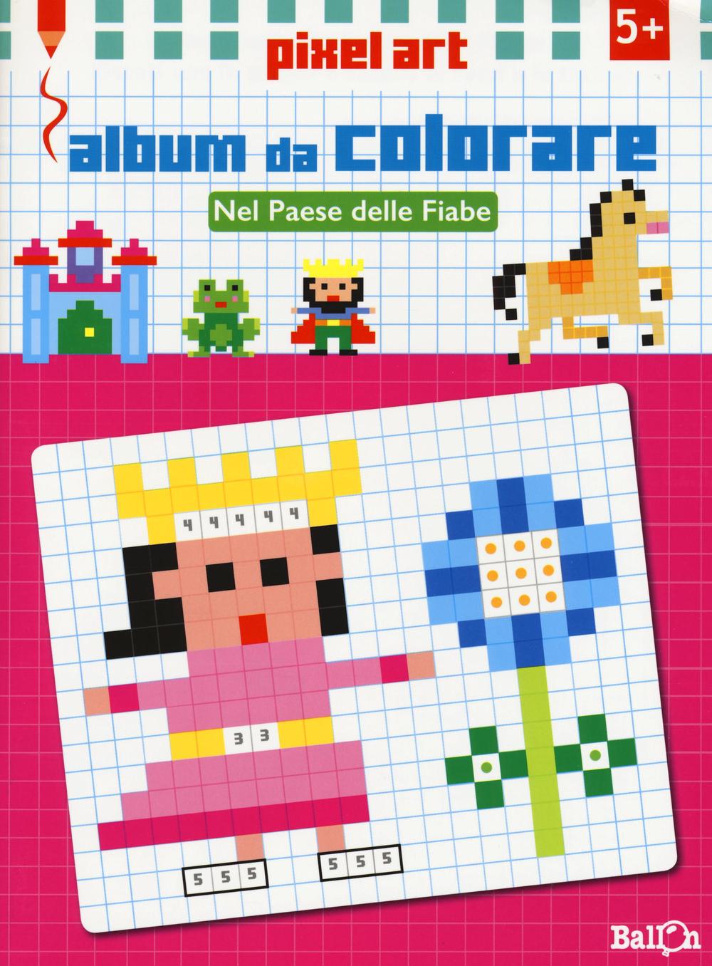 Nel paese delle fiabe. Album da colorare. Pixel art