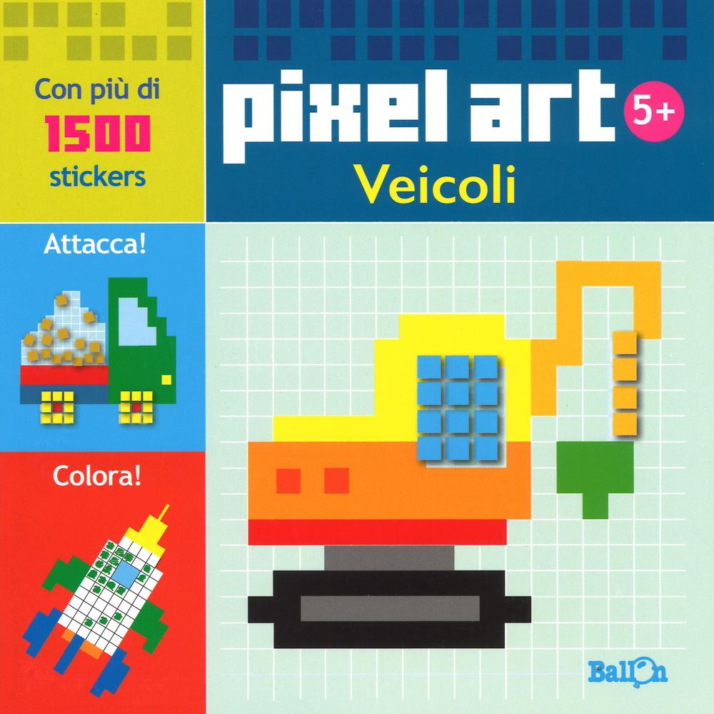 Veicoli. Pixel art. Con stickers