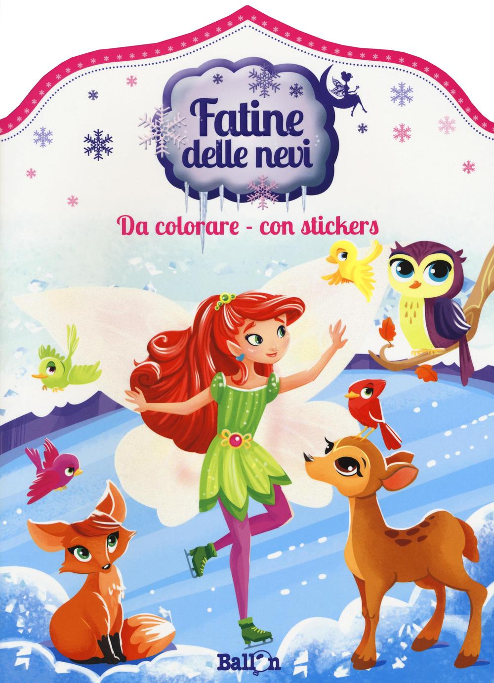 Fatine delle nevi da colorare. Con adesivi