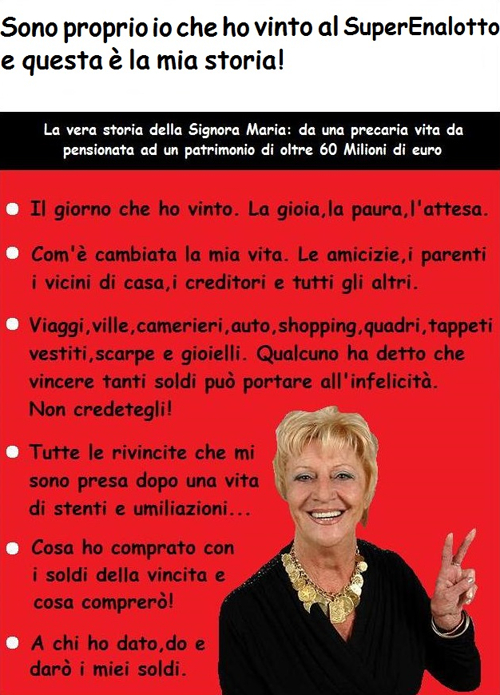 Sono proprio io che ho vinto al SuperEnalotto e questa è la mia storia!