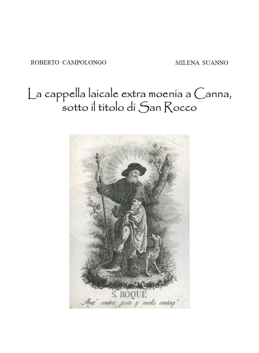 La cappella laicale extra moenia a Canna, sotto il titolo di San Rocco